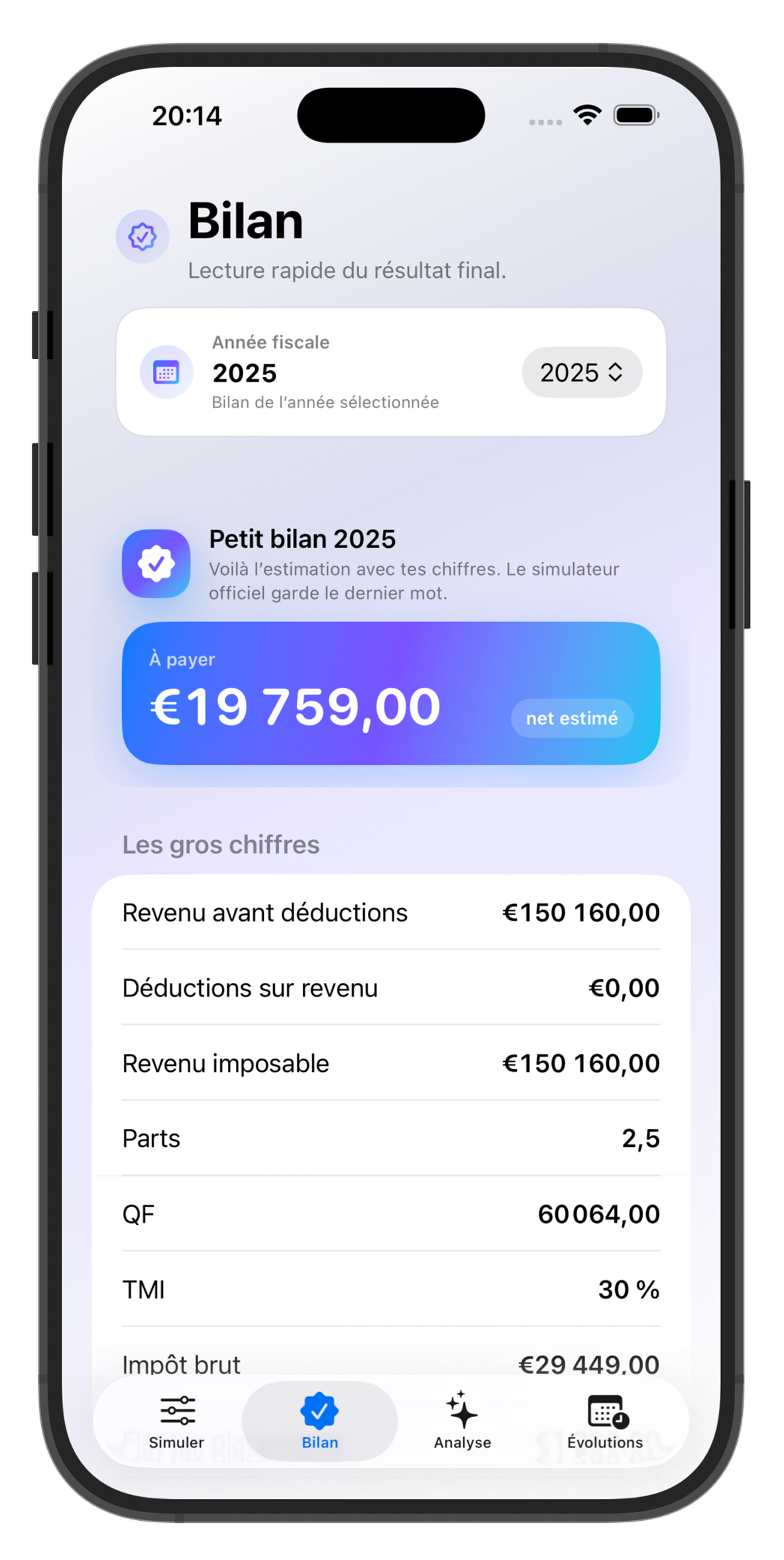 Bilan fiscal dans TonImpôt