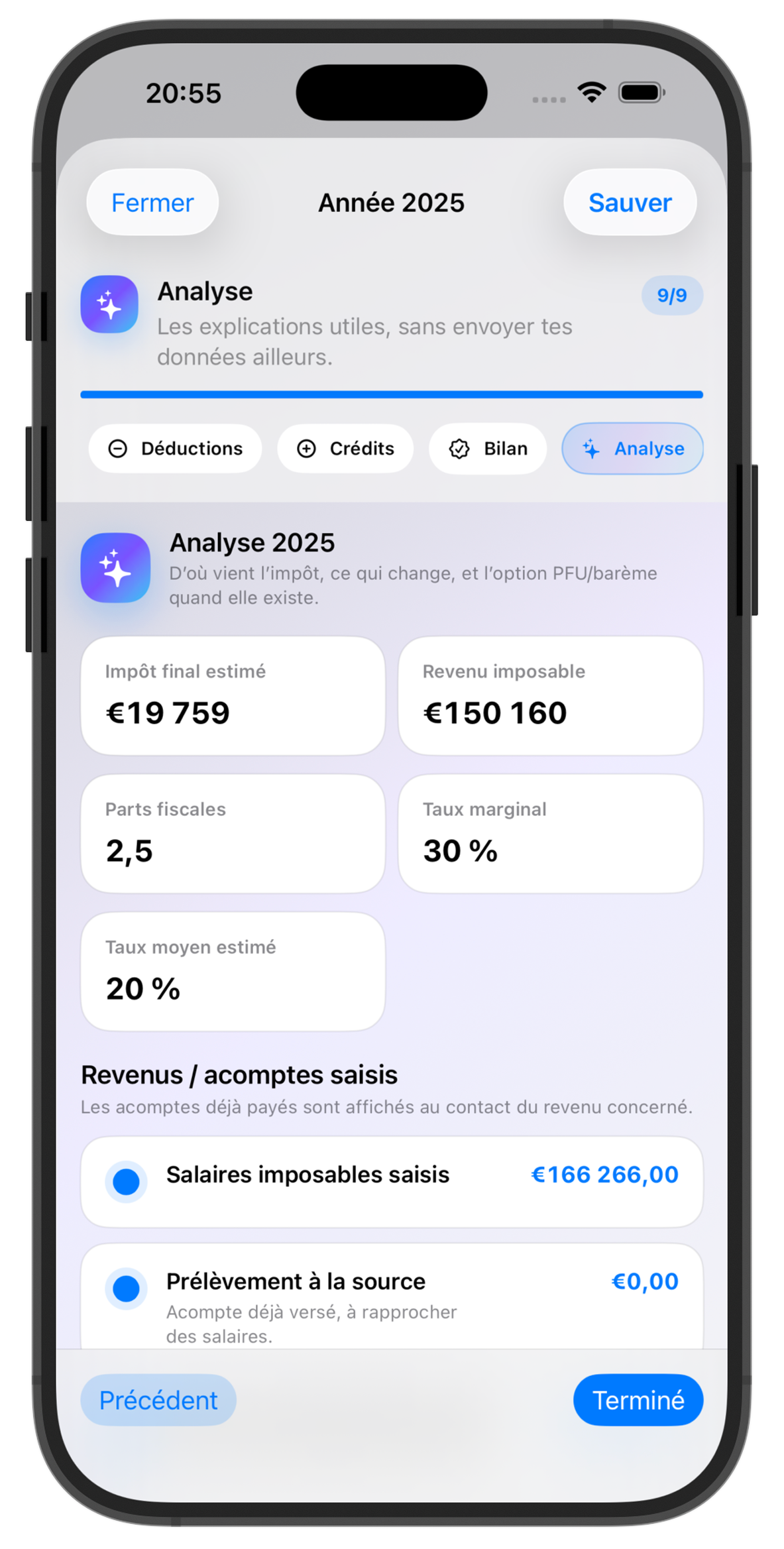 Configuration analyse dans TonImpôt